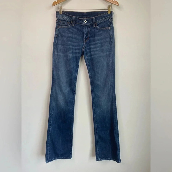 Citizens of Humanity Y2K Low Rise Flare Embroidered Pocket Dark Wash Jeans - Picture 1 of 16